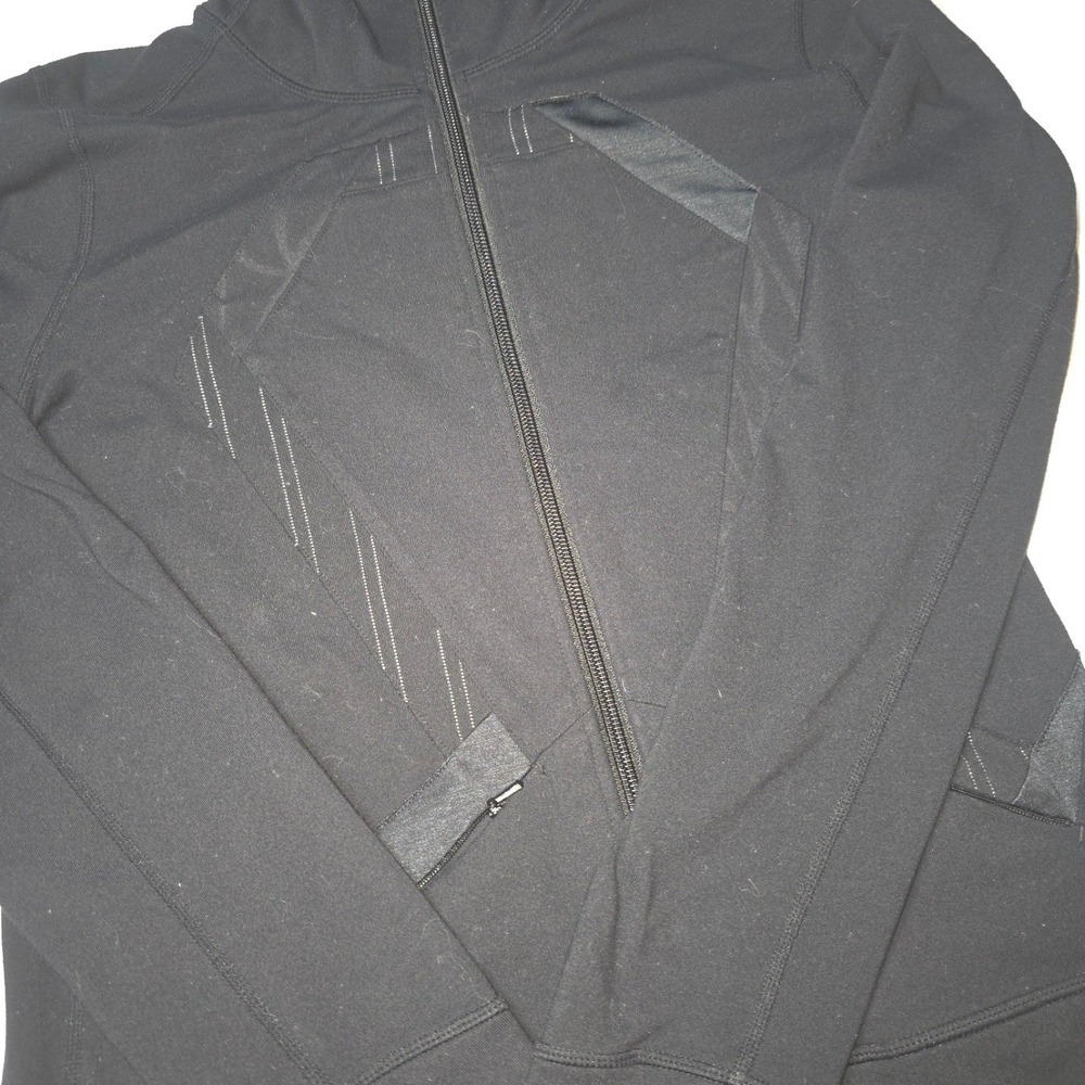 Lululemon In Stride‎ Jacket Origami Black Grey Polar Cream Size 6 Full Zip HTF - Picture 2 of 4